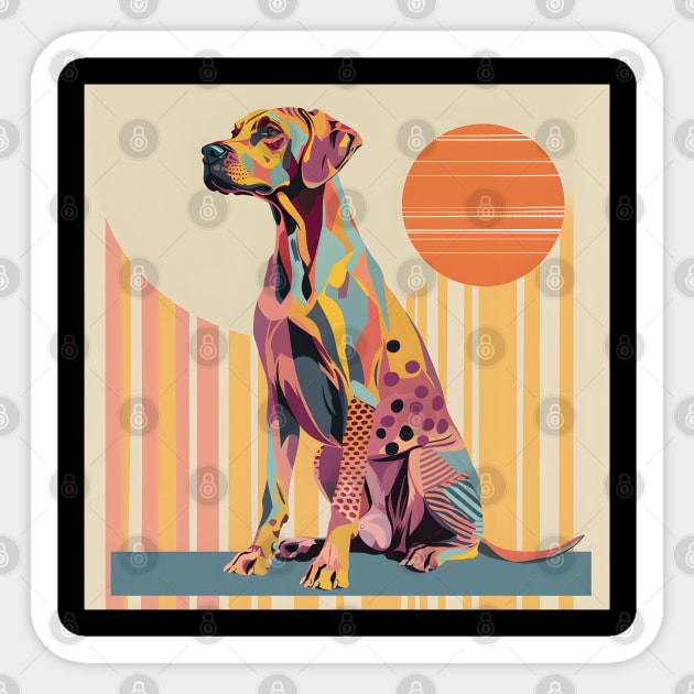 Rhodesian Ridgeback in 70's Sticker by NatashaCuteShop